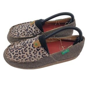 Twisted X Kicks Loafers Womens 8M Brown Leopard Print Excellent Slip On WCL0001